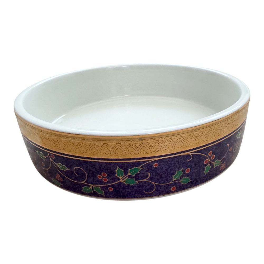 MIKASA 12 Days of Christmas Eleven Pipers Piping 5 inch Porcelain Dish 1999 Gold